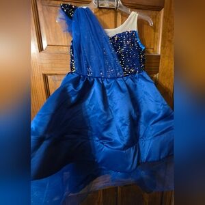 Girls Blue Cupcake Fit Dress w/ Sequin Bodice | Size 8 (140)